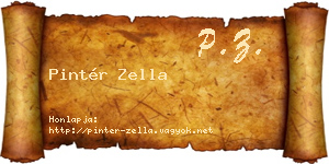 Pintér Zella névjegykártya